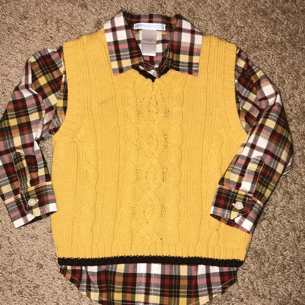 Janie & Jack Button-up Shirt with Sweater Vest